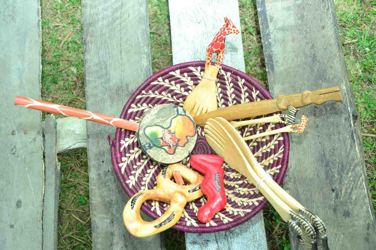 hand chiseled kitchen items full set knife spoons, serving spoons and cooking stake