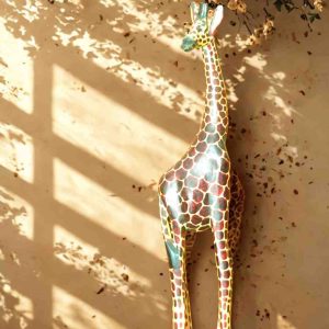 Polished wooden Giraffe Sculpture/ curving