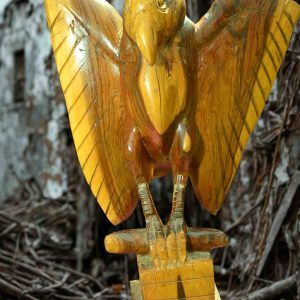 wooden eagle curving