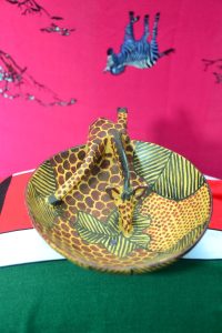 Hand Chiseled Bowl With Giraffe Drinking Water 200x300