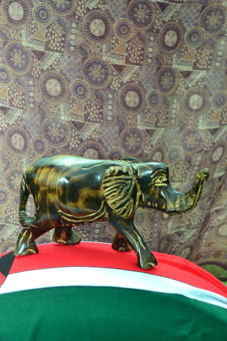 hand chiseled  elephant carving