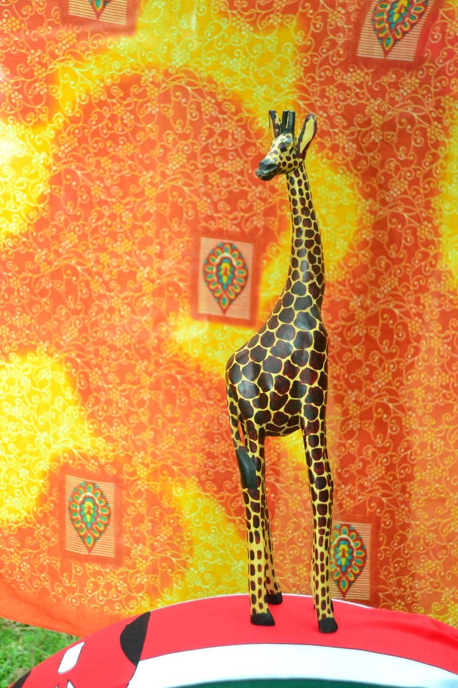 hand chiseled giraffe carving