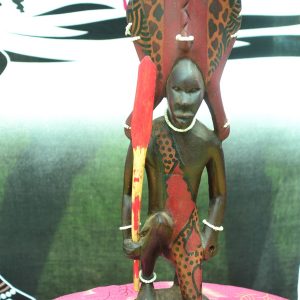 Hand Chiseled and Carved Maasai Warrior