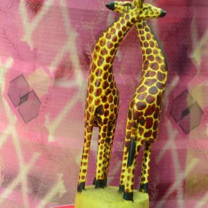Hand Chiseled and Carved Twin Giraffe Sculpture / Carving