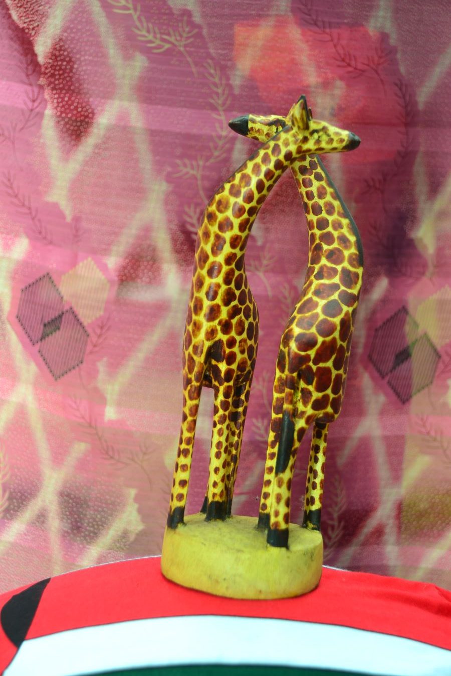 hand chiseled  giraffe carving
