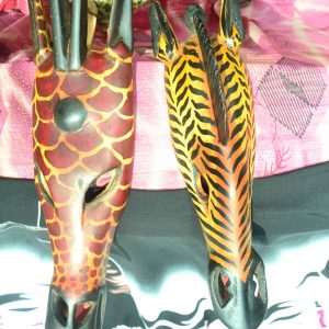 Hand chiseled Wooden Animal Masks – Zebra & Giraffe Wall Art/ carvings / sculpture