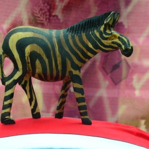 Hand Chiseled and Carved Zebra Sculpture / Curving