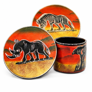 hand carved soapstone coaster